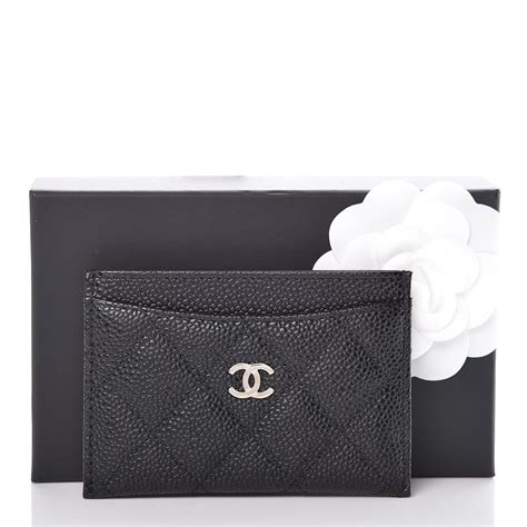 chanel caviar card holder|CHANEL Caviar Quilted CC Flap Card Holder Black.